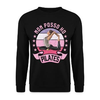 I can not have Pilates Yoga Woman Nice Fitness - Unisex Sweatshirt - black - Front - Alina (178cm) & Michal (187cm)