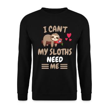 I Can't Animal Funny Gift Sloth - Unisex Sweatshirt - black - Front - Alina (178cm) & Michal (187cm)