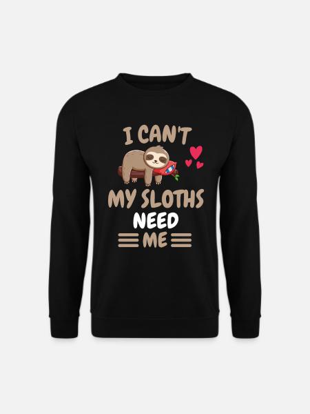 Ich kann nicht Tier Lustiges Geschenk Faultier - Unisex Pullover - Schwarz