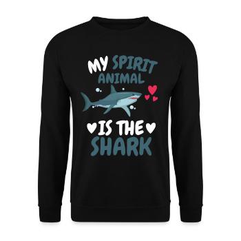 Mein spirituelles Tier Ozean Tier Geschenk Hai - Unisex Pullover - Schwarz - Vorne - Alina (178cm) & Michal (187cm)