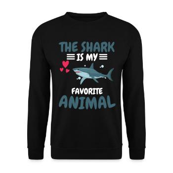 Favorite Animal Predator Ocean Animal Gift Shark - Unisex Sweatshirt - black - Front - Alina (178cm) & Michal (187cm)