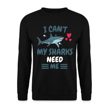 Je ne peux pas animal cadeau drôle requin prédateur - Sweat-shirt Unisexe - noir - Devant - Alina (178cm) & Michal (187cm)