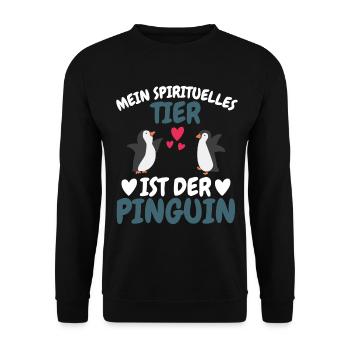 Antarktis Tier Spirituelles Tier Geschenk Pinguin - Unisex Pullover - Schwarz - Vorne - Alina (178cm) & Michal (187cm)