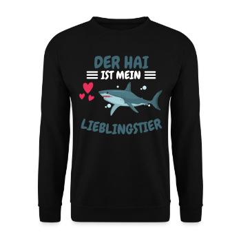 Ozean Tier Lieblingstier Geschenk Lustiges Hai - Unisex Pullover - Schwarz - Vorne - Alina (178cm) & Michal (187cm)