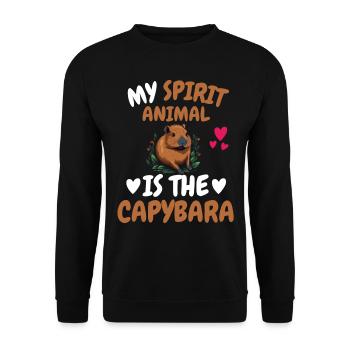 Mon don d’animal spirituel drôle Capybara - Sweat-shirt Unisexe - noir - Devant - Alina (178cm) & Michal (187cm)