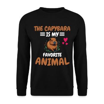 Favorite Animal Capybara Animal Gift Capybara - Unisex Sweatshirt - black - Front - Alina (178cm) & Michal (187cm)