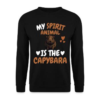Mon don d’animal spirituel drôle Capybara - Sweat-shirt Unisexe - noir - Devant - Alina (178cm) & Michal (187cm)