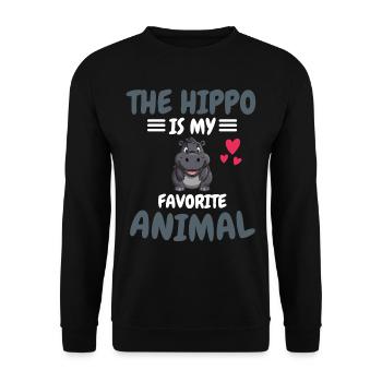Animal préféré Hippo Lover Cadeau Hippopotame - Sweat-shirt Unisexe - noir - Devant - Alina (178cm) & Michal (187cm)