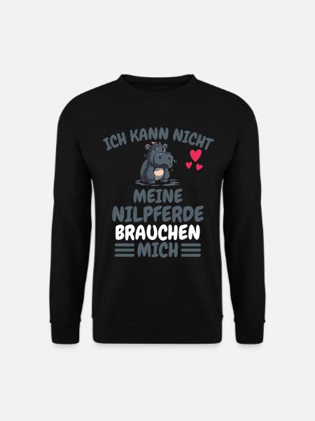 Afrika Tier Lustiges Nilpferd Geschenk Hippo - Unisex Pullover - Schwarz
