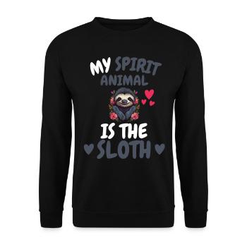Mon don animal spirituel Drôle de paresseux - Sweat-shirt Unisexe - noir - Devant - Alina (178cm) & Michal (187cm)