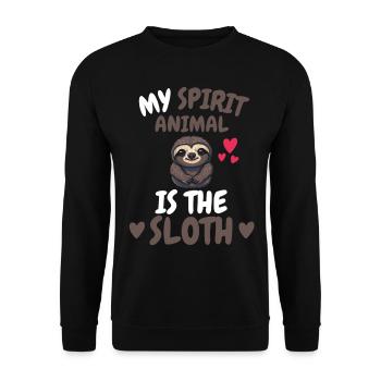Lazy My Spiritual Animal Gift Sloth - Unisex Sweatshirt - black - Front - Alina (178cm) & Michal (187cm)