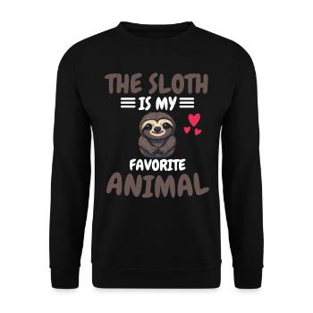 Favorite Animal Tropical Animal Gift Sloth - Unisex Sweatshirt - black - Front - Alina (178cm) & Michal (187cm)