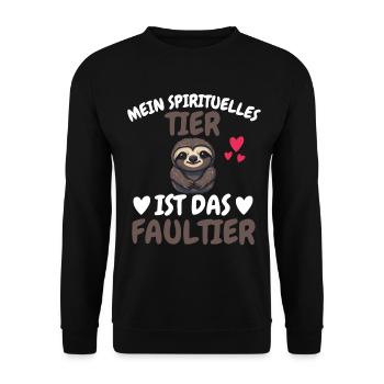 Tropisches Tier Lustiges Geschenk Zoo Faultier - Unisex Pullover - Schwarz - Vorne - Alina (178cm) & Michal (187cm)