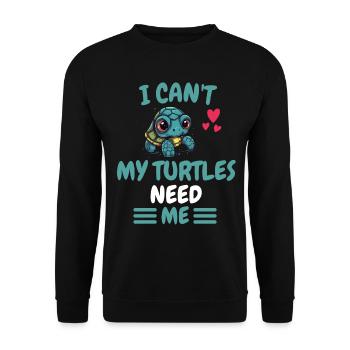 Je ne peux pas offrir d’animal océanique à une tortue - Sweat-shirt Unisexe - noir - Devant - Alina (178cm) & Michal (187cm)
