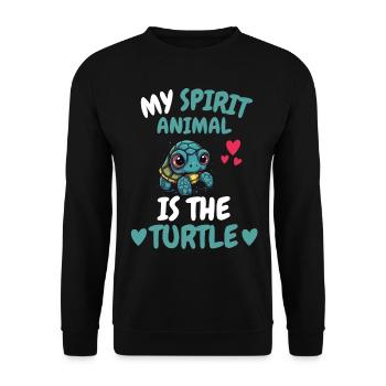 Mon don animal spirituel Ocean Turtle - Sweat-shirt Unisexe - noir - Devant - Alina (178cm) & Michal (187cm)