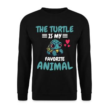 Favorite Animal Ocean Animal Gift Turtle - Unisex Sweatshirt - black - Front - Alina (178cm) & Michal (187cm)
