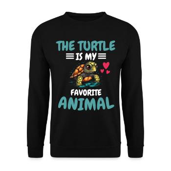 Favorite Animal Sea Animal Gift Turtle - Unisex Sweatshirt - black - Front - Alina (178cm) & Michal (187cm)