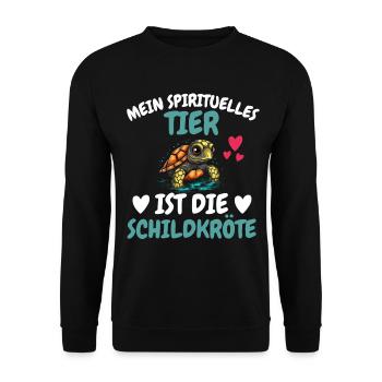 Zootier Mein spirituelles Tier ist die Schildkröte - Unisex Pullover - Schwarz - Vorne - Alina (178cm) & Michal (187cm)
