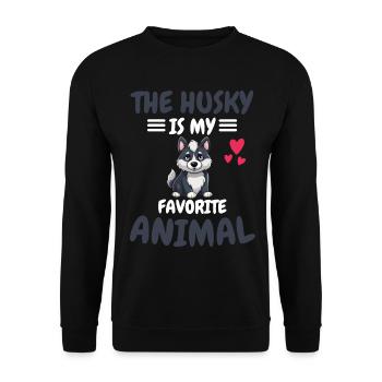 Favorite Animal Dog Lovers Animal Gift Husky - Unisex Sweatshirt - black - Front - Alina (178cm) & Michal (187cm)