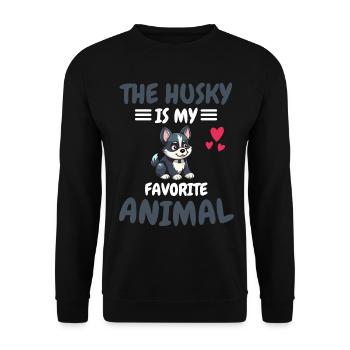 Favorite Animal Dogs Pet Gift Husky - Unisex Sweatshirt - black - Front - Alina (178cm) & Michal (187cm)