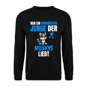 Husky Hundehalter Hunde Jungs Geschenk Husky - Unisex Pullover - Schwarz - Vorne - Alina (178cm) & Michal (187cm)