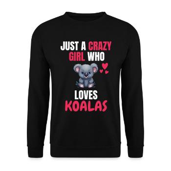 Crazy Girl Australie Animal Gift Koala - Sweat-shirt Unisexe - noir - Devant - Alina (178cm) & Michal (187cm)