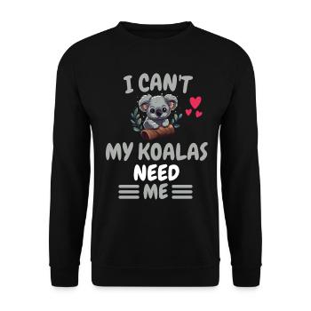 Je ne peux pas Australie Animal Gift Koala - Sweat-shirt Unisexe - noir - Devant - Alina (178cm) & Michal (187cm)