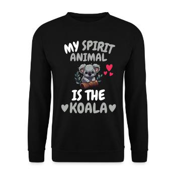 Mein spirituelles Tier Geschenk Australien Koala - Unisex Pullover - Schwarz - Vorne - Alina (178cm) & Michal (187cm)