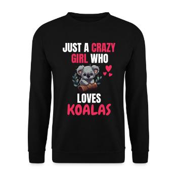 Crazy Girl Australie Animal Gift Koala - Sweat-shirt Unisexe - noir - Devant - Alina (178cm) & Michal (187cm)