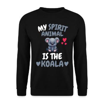 Mein spirituelles Tier Geschenk Australien Koala - Unisex Pullover - Schwarz - Vorne - Alina (178cm) & Michal (187cm)