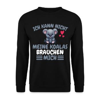 Australien Tierliebhaber Lustiges Geschenk Koala - Unisex Pullover - Schwarz - Vorne - Alina (178cm) & Michal (187cm)