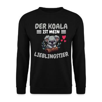 Lieblingstier Zoo Tier Geschenk Australien Koala - Unisex Pullover - Schwarz - Vorne - Alina (178cm) & Michal (187cm)
