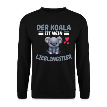 Lieblingstier Zoo Tier Geschenk Australien Koala - Unisex Pullover - Schwarz - Vorne - Alina (178cm) & Michal (187cm)