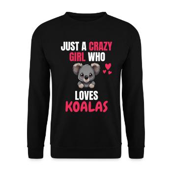 Crazy Girl Australie Animal Gift Koala - Sweat-shirt Unisexe - noir - Devant - Alina (178cm) & Michal (187cm)