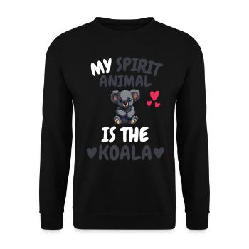 Mein spirituelles Tier Geschenk Australien Koala - Unisex Pullover - Schwarz - Vorne - Alina (178cm) & Michal (187cm)