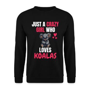 Crazy Girl Australie Animal Gift Koala - Sweat-shirt Unisexe - noir - Devant - Alina (178cm) & Michal (187cm)
