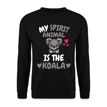 My Spiritual Animal Gift Australia Koala - Unisex Sweatshirt - black - Front - Alina (178cm) & Michal (187cm)