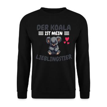 Lieblingstier Zoo Tier Geschenk Australien Koala - Unisex Pullover - Schwarz - Vorne - Alina (178cm) & Michal (187cm)