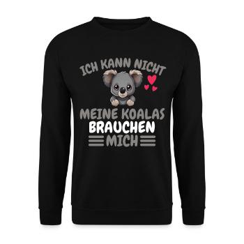 Australien Tierliebhaber Lustiges Geschenk Koala - Unisex Pullover - Schwarz - Vorne - Alina (178cm) & Michal (187cm)