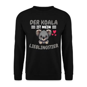 Lieblingstier Zoo Tier Geschenk Australien Koala - Unisex Pullover - Schwarz - Vorne - Alina (178cm) & Michal (187cm)