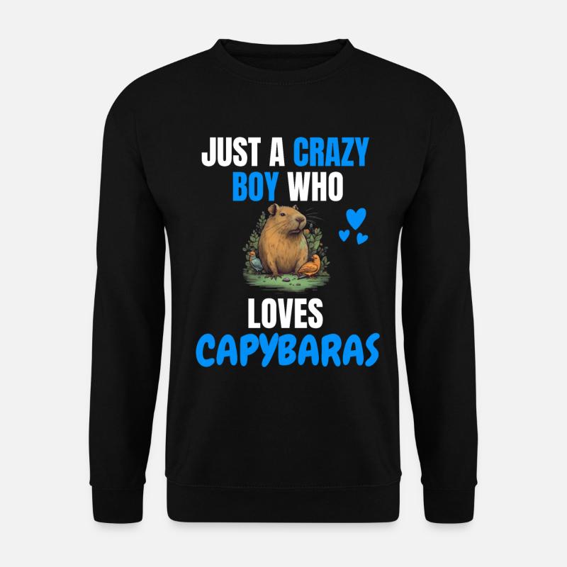Crazy Boy Capybara Gift - Unisex Sweatshirt - black