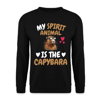 Mon don animal spirituel Cochon Capybara - Sweat-shirt Unisexe - noir - Devant - Alina (178cm) & Michal (187cm)