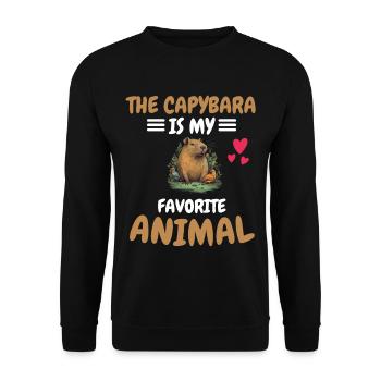 Favorite Animal Capybara Animal Gift Capybara - Unisex Sweatshirt - black - Front - Alina (178cm) & Michal (187cm)