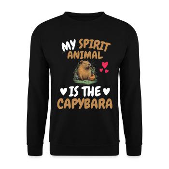 Mon don animal spirituel Zoo Animal Capybara - Sweat-shirt Unisexe - noir - Devant - Alina (178cm) & Michal (187cm)