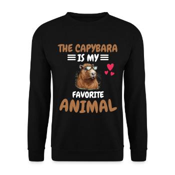 Capybara Animal Favorite Animal Gift Capybara - Unisex Sweatshirt - black - Front - Alina (178cm) & Michal (187cm)