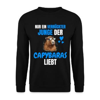 Zoo Tier Lustiges Jungen Geschenk Capybara - Unisex Pullover - Schwarz - Vorne - Alina (178cm) & Michal (187cm)