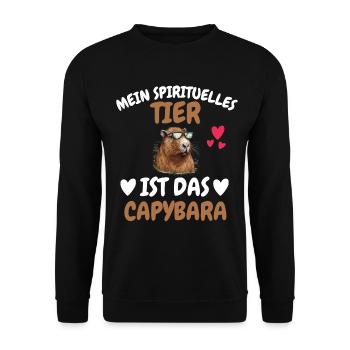 Zoo Tier Mein spirituelles Tier ist das Capybara - Unisex Pullover - Schwarz - Vorne - Alina (178cm) & Michal (187cm)