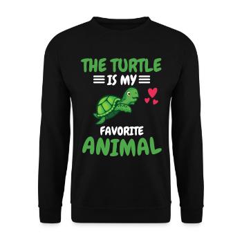 Favorite Animal Sea Animal Animal Gift Turtle - Unisex Sweatshirt - black - Front - Alina (178cm) & Michal (187cm)