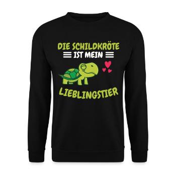 Lieblingstier Meerestier Tier Geschenk Schildkröte - Unisex Pullover - Schwarz - Vorne - Alina (178cm) & Michal (187cm)