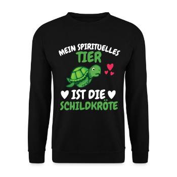 Mein spirituelles Tier Geschenk Ozean Schildkröte - Unisex Pullover - Schwarz - Vorne - Alina (178cm) & Michal (187cm)